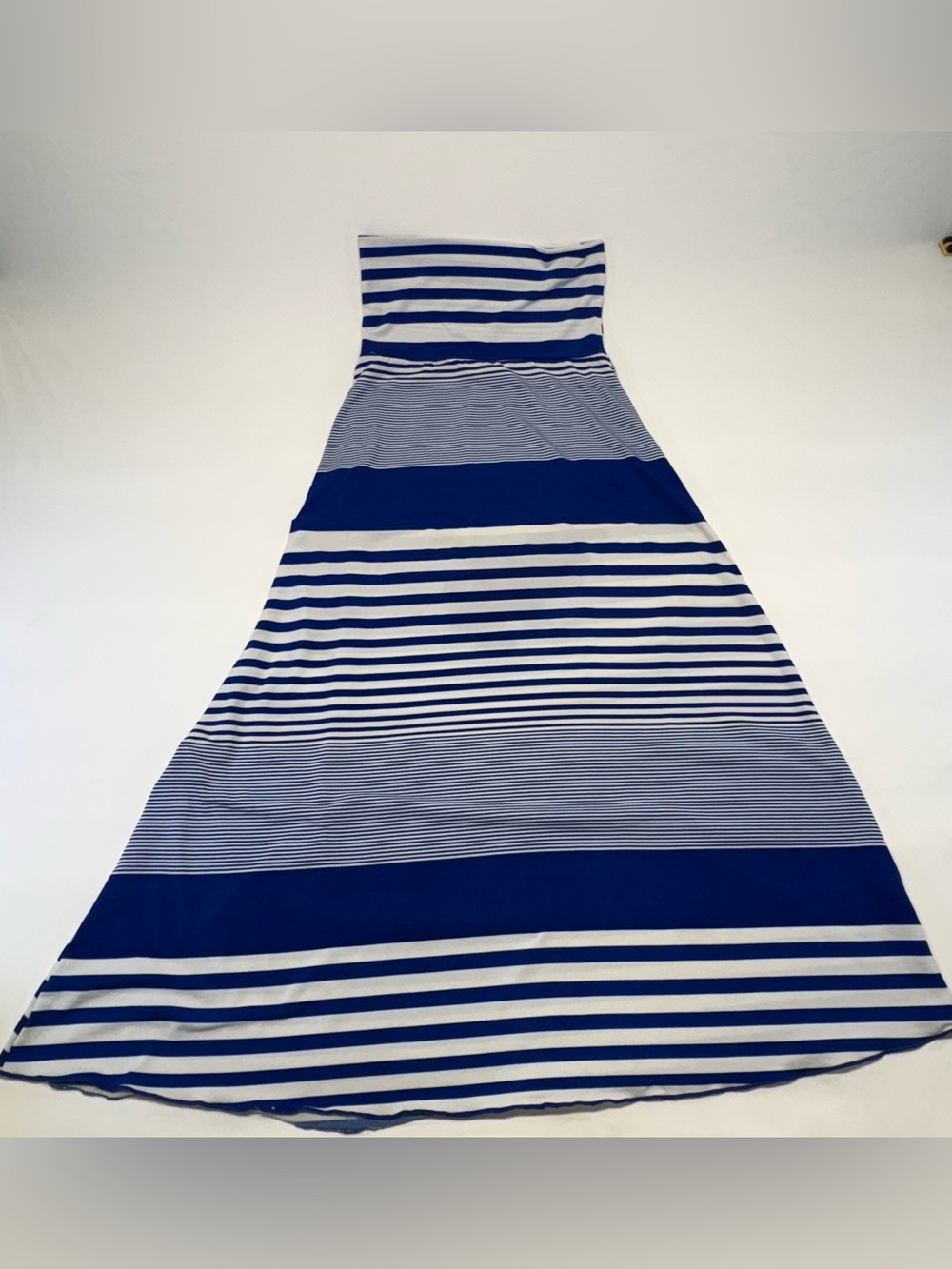 Spiaggia Dolce Convertible Maxi Skirt Dress Blue White Striped Small